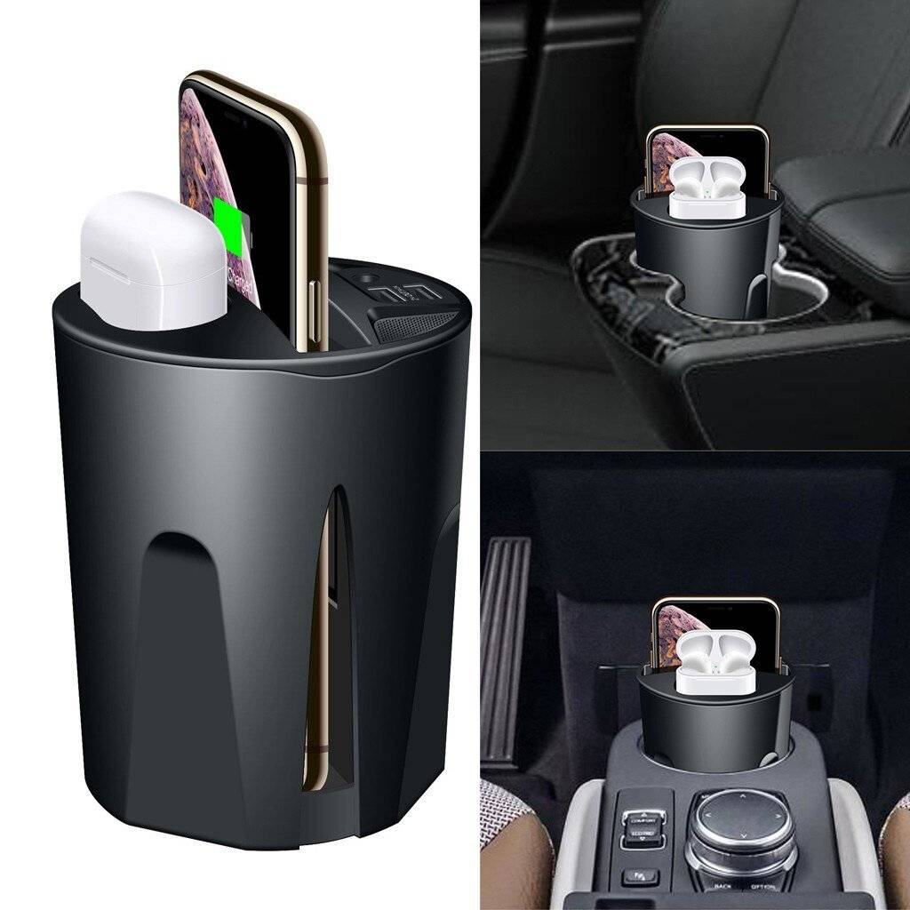 Car Wireless Charger 3 in 1 For IPhone 11 10W Wireless Charger Cup with USB for iPhone 11/Pro/Pro Max for Airpods 2th