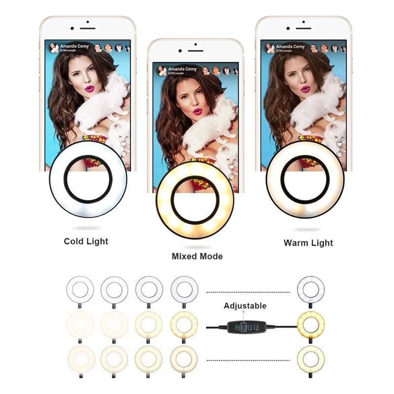 Selfie Ring Light with Flexible Mobile Phone Holder